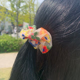 FLOWER NEEDLEPOINT SCRUNCHIE