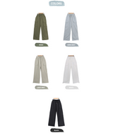 [5color] nylon wide cargo pants