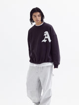 Signature balloon over fleece sweatshirt Charcoal