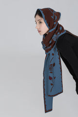ROSE JACQUARD SCARF #BROWN