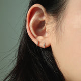 [single earring]14K gold one touch pave earring (6679673634934)
