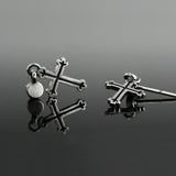 クロスシルバーイヤリング / Grapevine-D1 cross silver earring (4593024270454)