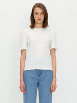 Puff crinkle top - White (6699407179894)