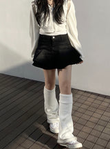 デニムカンカンミニスカート / Dark Blue Denim Cancan Mini Skirt