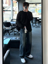 ドローダークブルーデニムパンツ / DROW DARK BLUE DENIM PANTS(ONE COLOR)