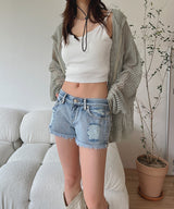 ローウェストショートデニム/no.730 Low Waist Denim Shorts
