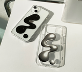 メタリックオブジェクトランスペアレントフォーンケース / Metallic Object black Transparent Phone Case