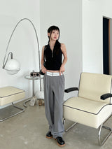 オビカラーマッチングスラックス / Obi color matching slacks (2color)