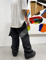ウェーブワイドワイドブラックデニムパンツ/No.9609 wave widewide black denim PT