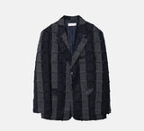 Pleddy Fringe Check Blazer (2color)