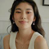ピンクプルメリアフープピアス/PINK PLUMERIA HOOP EARRINGS