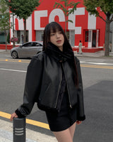 hazel leather mustang (black)