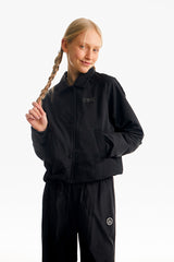 チェリーセミクロップウオウブンジャケット／CHERRY SEMI CROP WOVEN JACKET [BLACK]