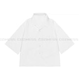 YM クリースクロップドシャツ / YM Crease Cropped Shirt (4 colors)