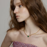 プチハートネックレス/Petite Heart Necklace_Green