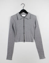 ジップアップカラーTシャツ / Zip up collar T-shirt (3color)