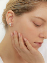 Holiday daily square ceramic earring(White) (6642401083510)