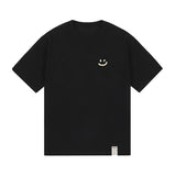 スモールマルチフラワードローイングショートスリーブTシャツ / Small Multi-Flower Drawing Smile Short-Sleeved T-shirt