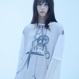 ドリッピングチェーンレイヤードTシャツ/0 6 dripping chain layered t-shirt