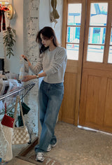 BL Washing Denim Wide Pants