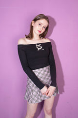 shirring t-shirt black (6688647610486)