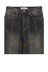 デニムダイアゴナルステッチドパンツ / DENIM DIAGONAL STITCHED PANTS (BLACK)