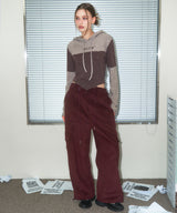 [NF] CORDUROY CARGO STRING PANTS (BURGUNDY)_F23ZC861