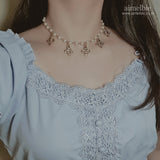 リトルフルール・ド・リスパールチョーカーネックレス / Little Fleur-De-Lis Pearl Choker Necklace