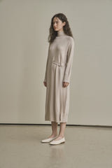 アンバランスニットドレス/UNBALANCED KNIT DRESS_OATMEAL