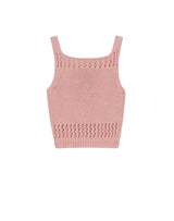 フィッシュネット スクエアネック ニット タンクトップ / FISHNET SQUARE NECK KNIT TANK TOP PINK