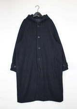 ウールフードロングコート / Wool hood long coat (3color)