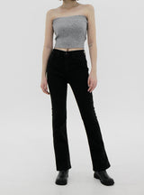 no.740 ピーチブラッシュブーツカットパンツ/no.740 Peach brushed black bootcut pants