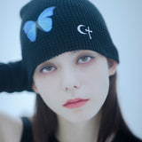 バタフライビーニー/1 4 butterfly beanie - BLACK