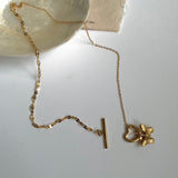 ハートビューティフルトグルバーユニークネックレス/nna Heart Butterfly Toggle Bar Unique Necklace