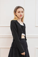 lace cardigan t-shirt black (6688676315254)