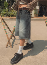 カルトワイドバーミューダデニムパンツ