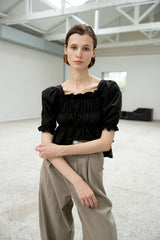 Magnolia puffy cotton blouse (6569462497398)