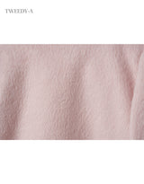 Rose Velvet Ribbon Point Quilted Fur Jacket Baby pink