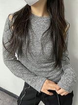 カットアウトショルダーロングスリーブ / cut out shoulder long sleeve
