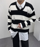 ストライプクロップドニット/SK Striped Cropped Knitwear (2 colors)
