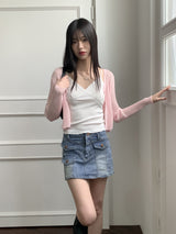 キューぺY2Kハイティーンカーゴポケットミニデニムスカート / Cyupe Y2K High Teen Cargo Pocket Mini Denim Skirt