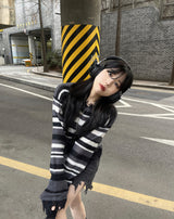 ストライプグランジクロップニット / stripe grunge crop knit