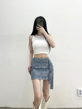ブリトニースパンコールデニムベルトミニスカート/824. Britney spangle denim belt mini sk