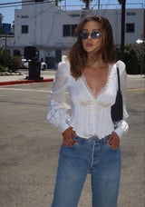 Fairy cuffs crop shirt