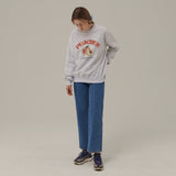 ピーチドローイングスウェットシャツ / PEACHES DRAWING SWEATSHIRT_WHITE MELANGE