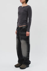 (W) Base Shirring Longsleeve (3color)