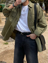 ピーチオーバーフィットシャツ/ポケットシャツ/PEACH OVERFIT TWO POCKET SHIRTS(3COLOR)