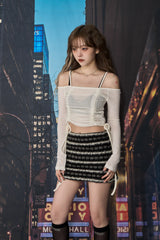 クロシェニットスカート / CROCHET KNIT SK (BLACK)