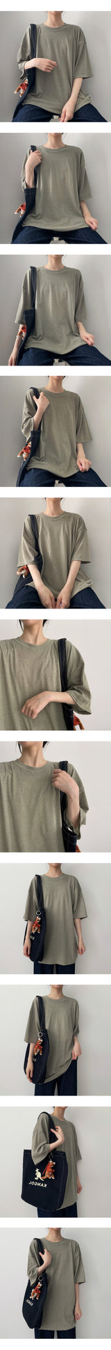 ランダーリネンラウンド半袖ニット / Lander linen round short-sleeved knitwear
