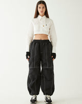 イエロータップクロップシャツ/YELLOW TAP CROP SHIRT WHITE
